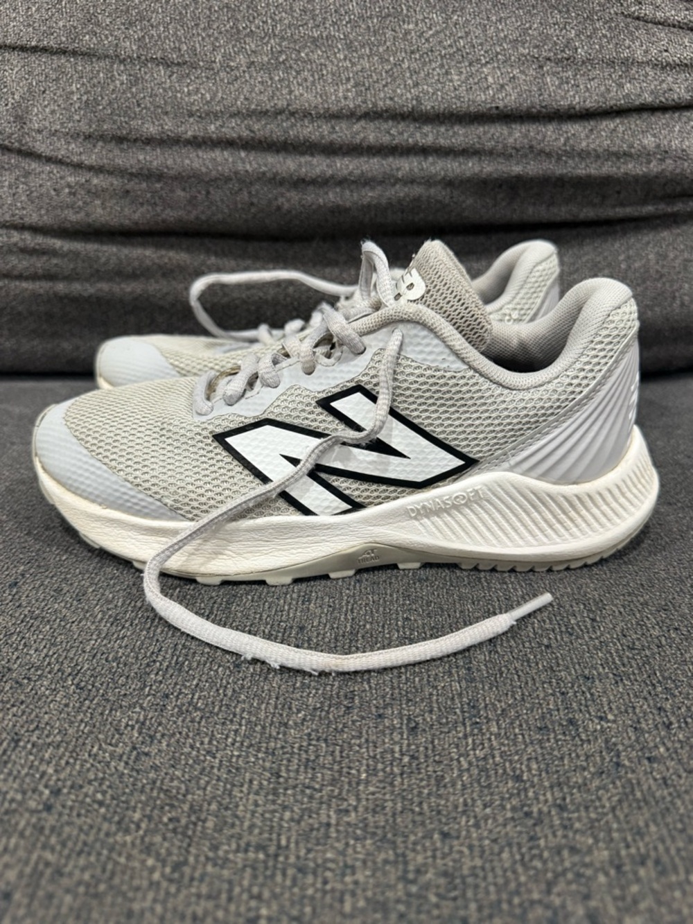 New Balance Kids Gray White Athletic Turf Shoes